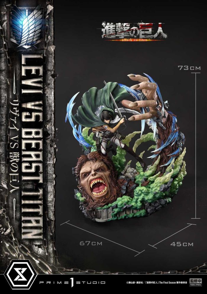 Attack on Titan Ultimate Premium Masterline Series Statue 1/4 Levi Versus Beast Titan 73 cm