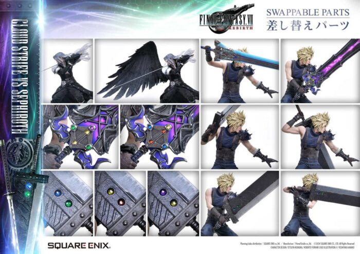 Final Fantasy VII Rebirth Masterline Statuen 2er-Pack 1/4 Cloud Strife vs Sephiroth 69 cm – Bild 12