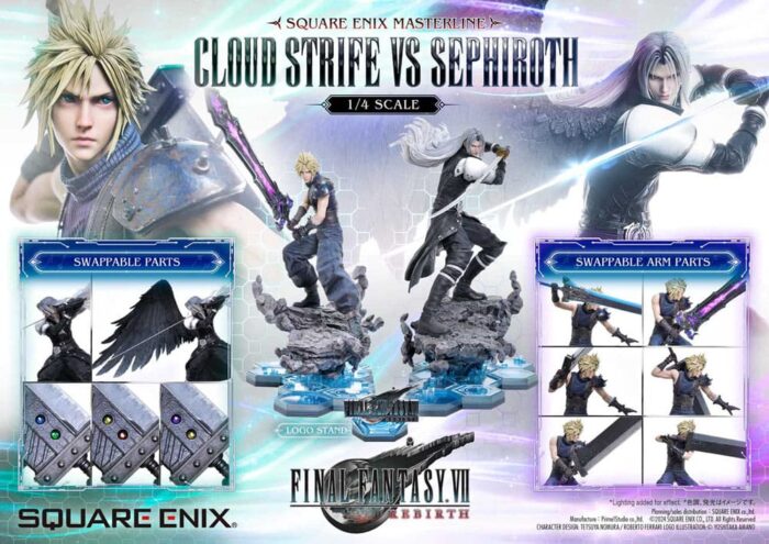 Final Fantasy VII Rebirth Masterline Statuen 2er-Pack 1/4 Cloud Strife vs Sephiroth 69 cm – Bild 13