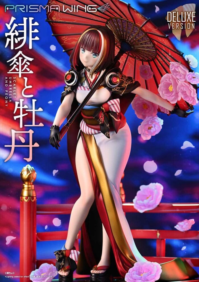 Original Illustration by Fuzichoco Prisma Wing PVC Statue 1/7 Scarlet Umbrella And Peony Deluxe Version 32 cm – Bild 2